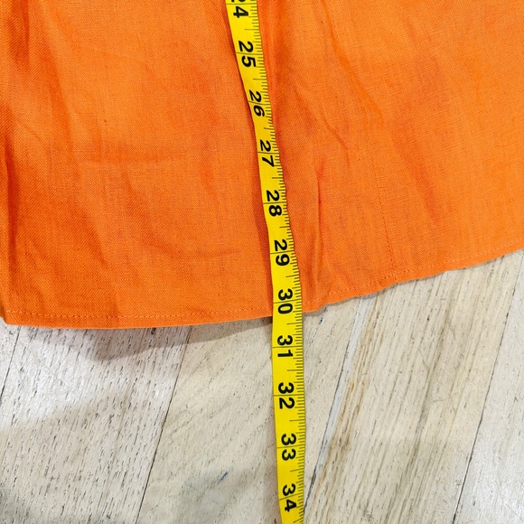 Reformation Dory Linen Dress in Orange Halter Neckline Faux Wrap Mini NWT - Picture 10 of 11